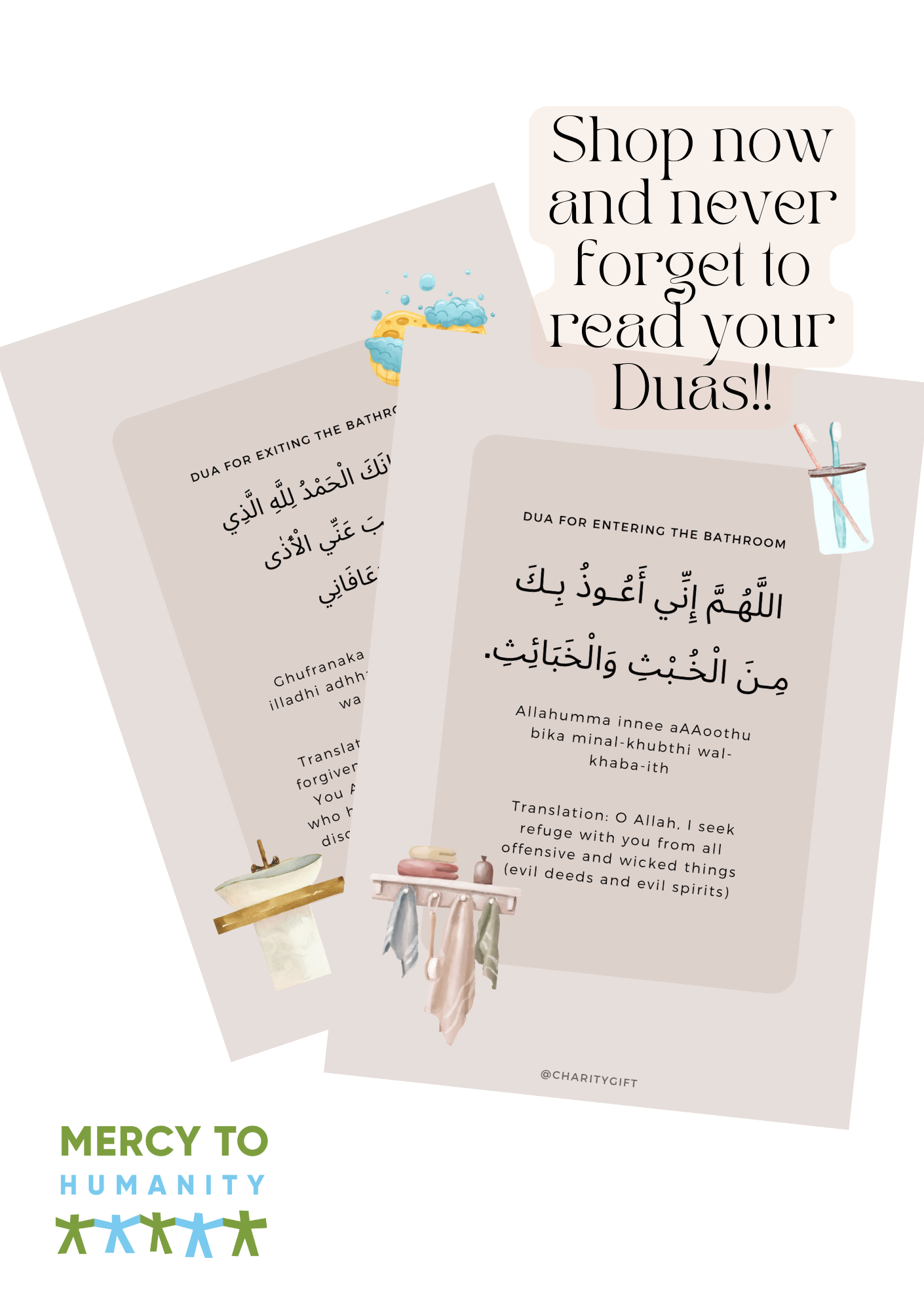 Bathroom Dua Stickers