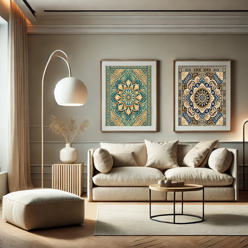 Palestine Floral Art Set of 2, Islamic Muslim Poster Arabic Decor, Eid Ramadan Gift