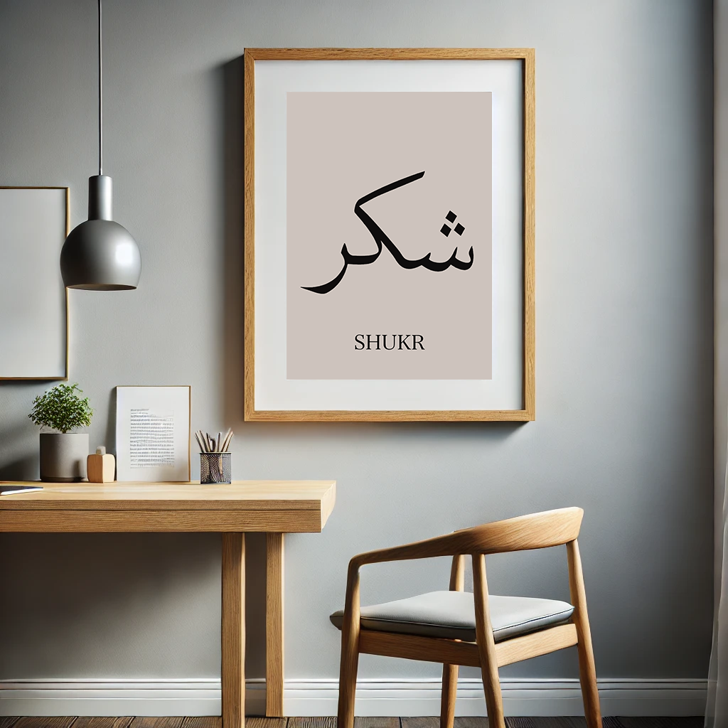 Islamic Poster! Islamic Calligraphy, Shukr, Sabr, Tawakkul