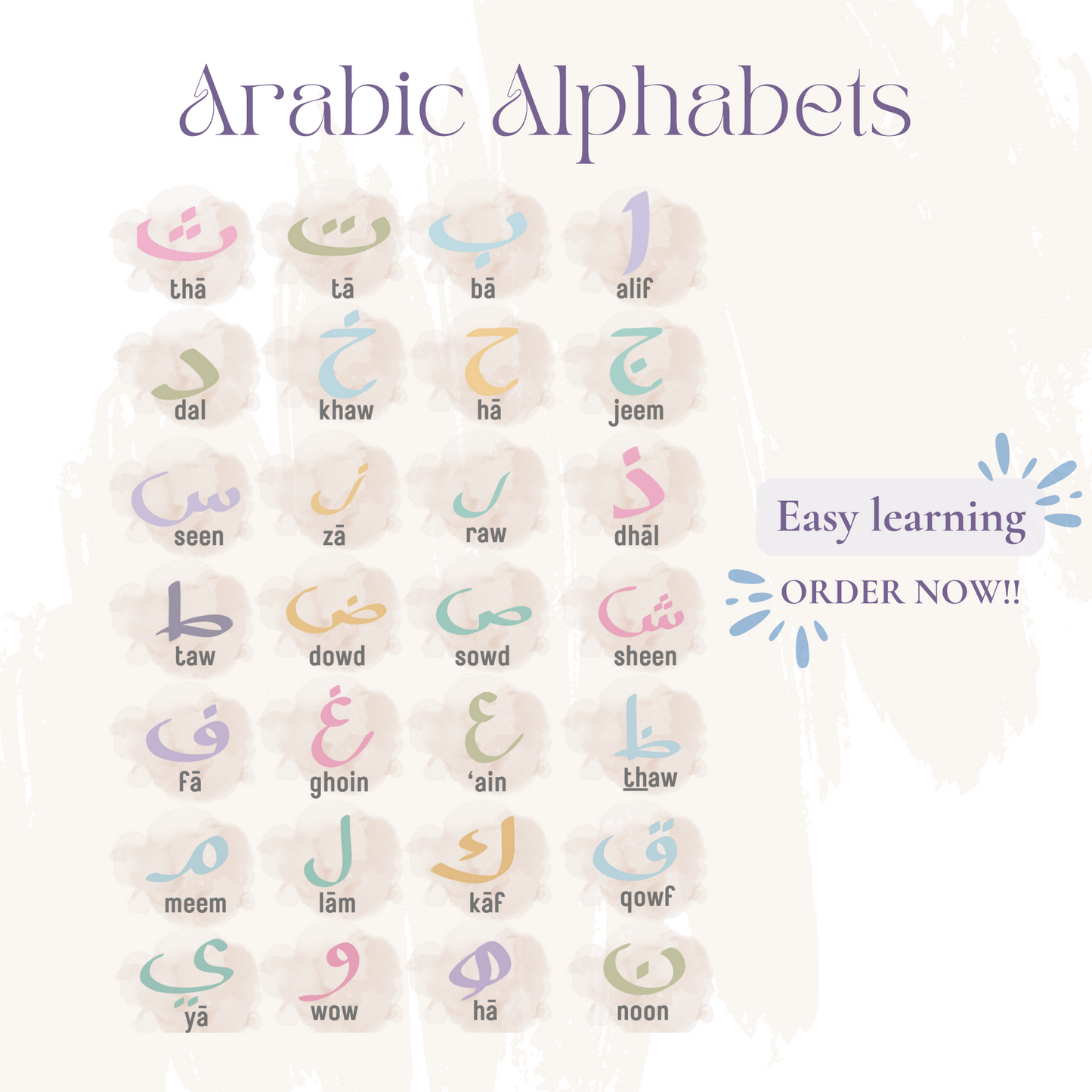 Arabic Alphabet Sheet